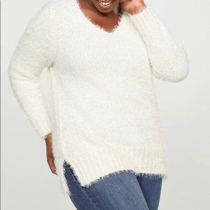 Lane Bryant Eyelash Pullover V-Neck Sweater